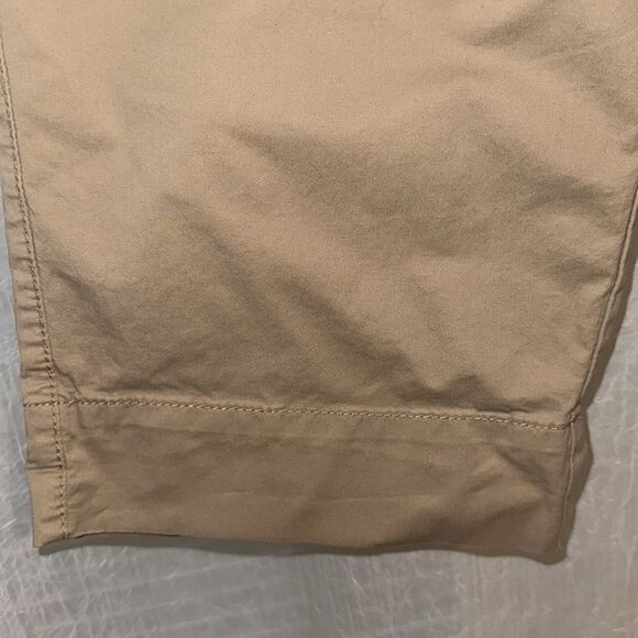 ON XS Full Panel Waist Tan Cotton Maternity Stretch Bermuda Shorts - Picture 7 of 12